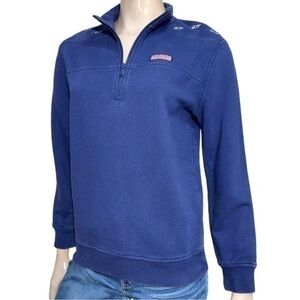 Vineyard Vines Women’s Size XXS Navy Blue Relaxed Whale Embroidered Shep Shirt